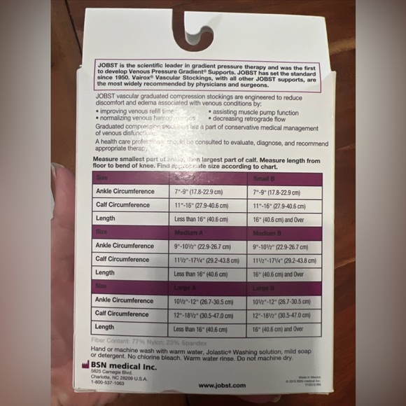 JOBST Vairox 30-40mmHg Open Toe Knee High Sock w/Zipper Size: Medium A Short - Picture 3 of 4